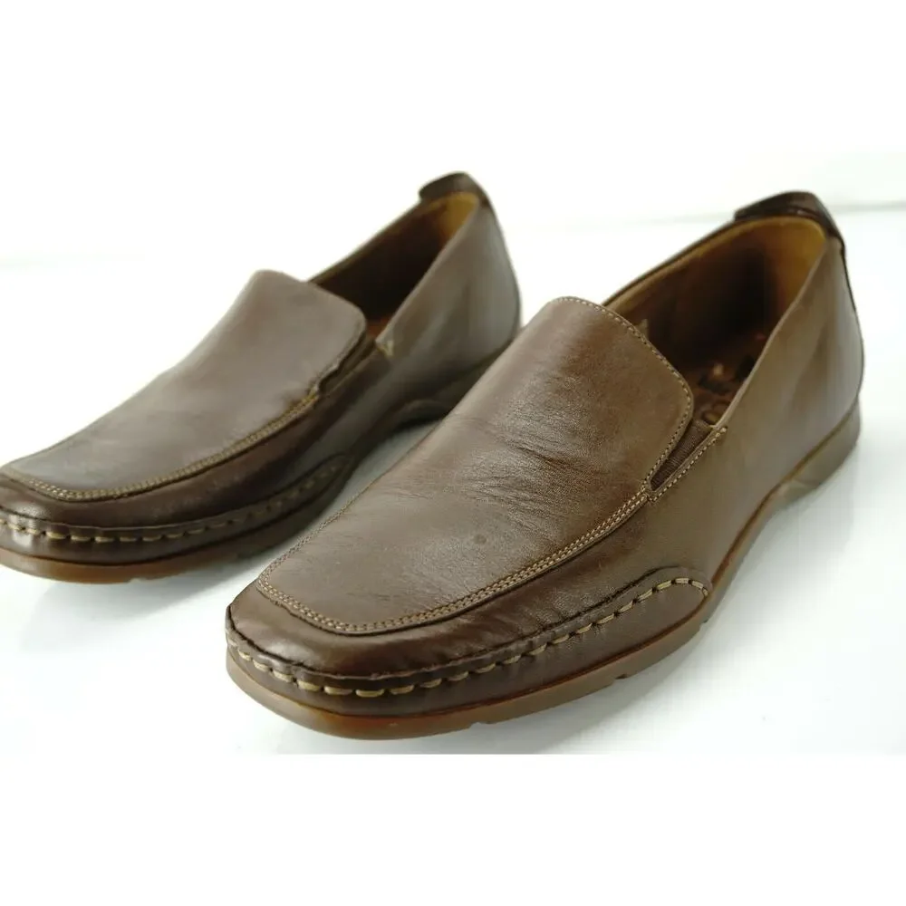 Mephisto Brown Leather Edlef Men's Apron Toe Loafers SZ 8.5 air-jet Comfortable
